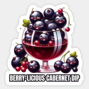 Berry-licious Cabernet Cheer - Dive Into Wine Delight Shirt Sticker